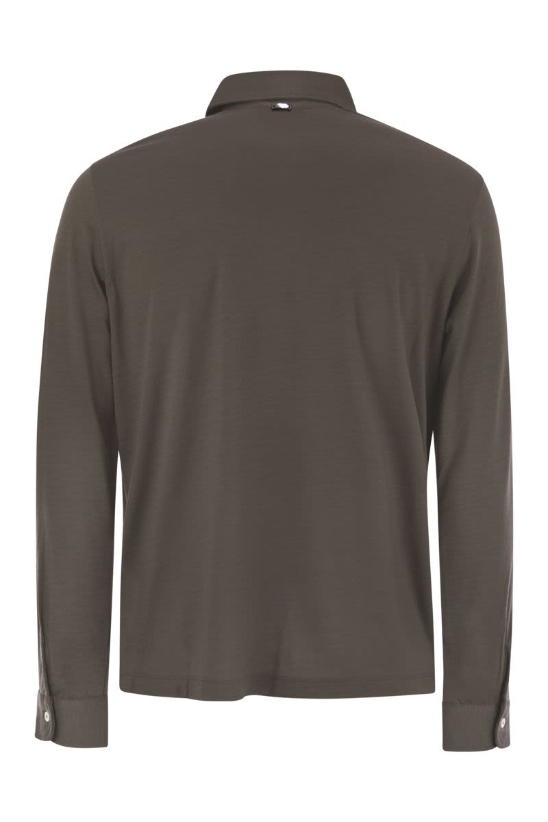 HERNO Soft Wool Knit Resort Polo Shirt