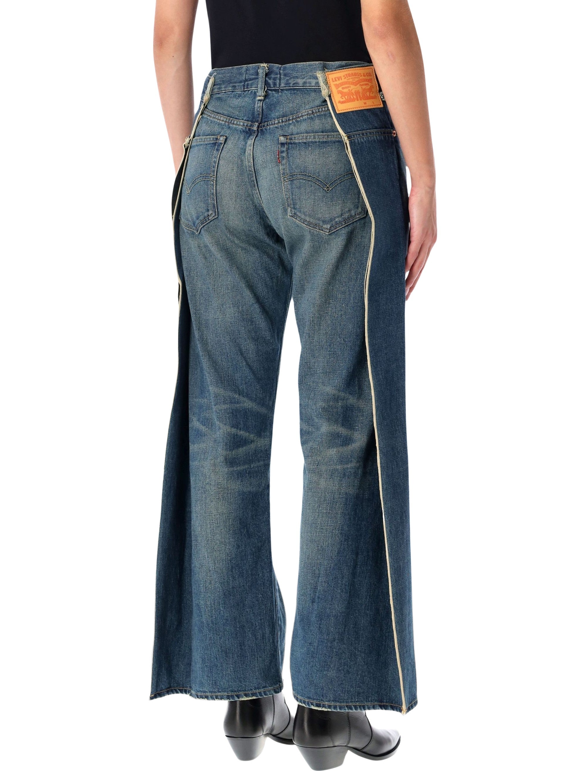 JUNYA WATANABE Wide-Leg Denim Jeans with Layered Side Panels - Size M
