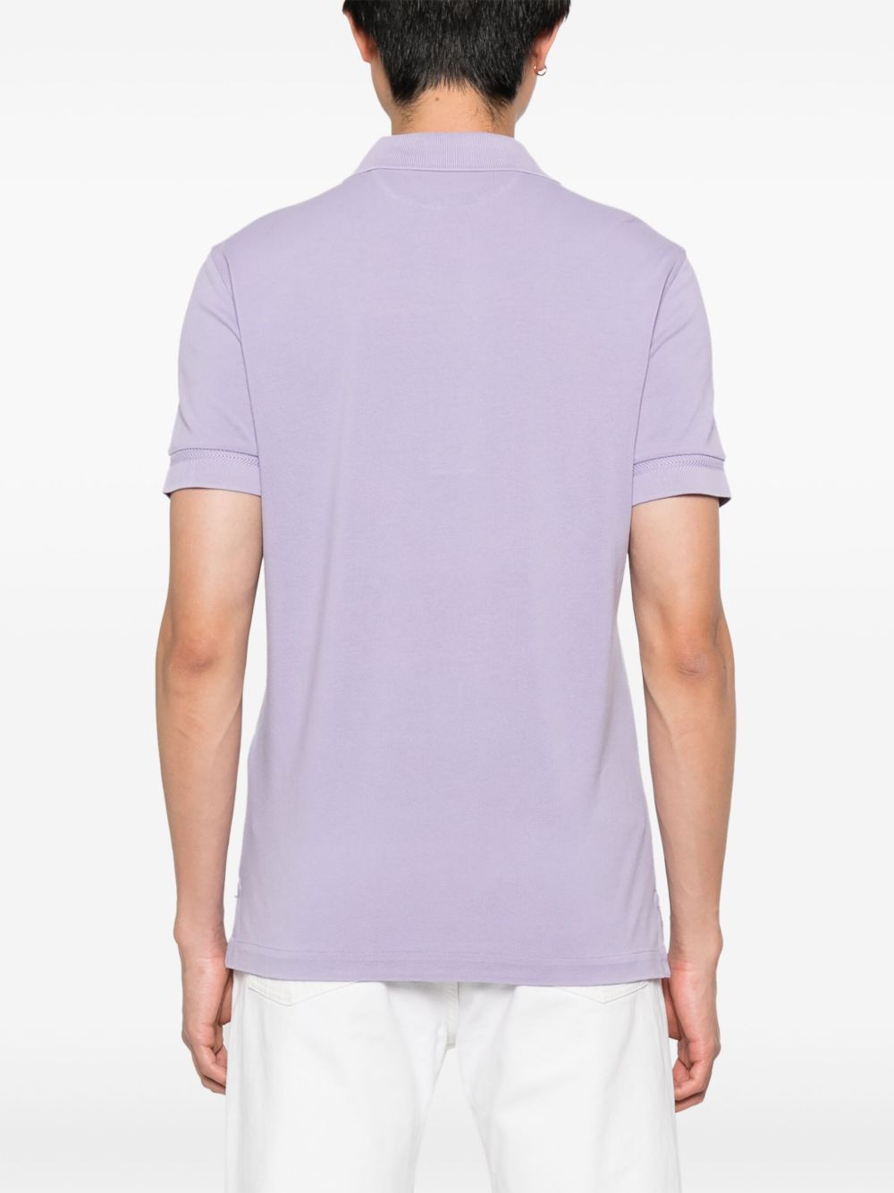 TOM FORD Lyocell Piquet Polo Shirt - Short Sleeves with Button-Down Collar
