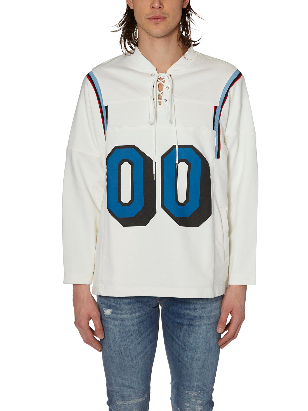 FACETASM Stylish Printed Sweatshirt with Front Pockets - Size III