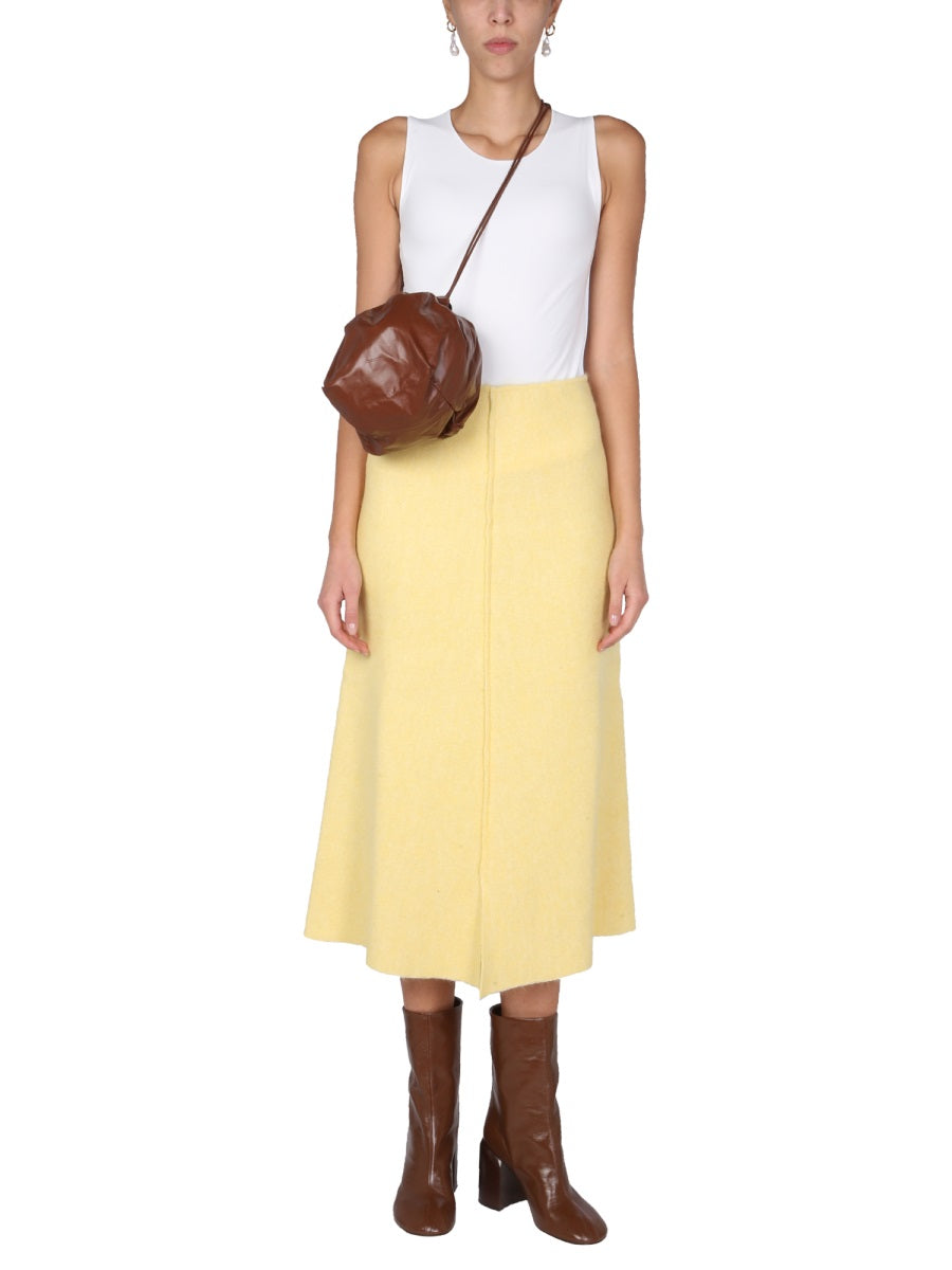 JIL SANDER Chic Midi Skirt with Concealed Zip Closure