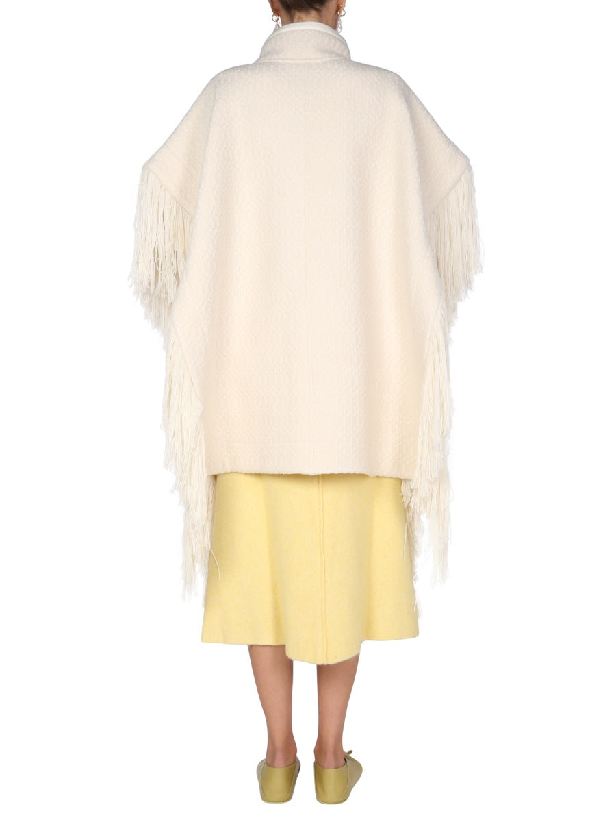 JIL SANDER High Neck Jacquard Cape
