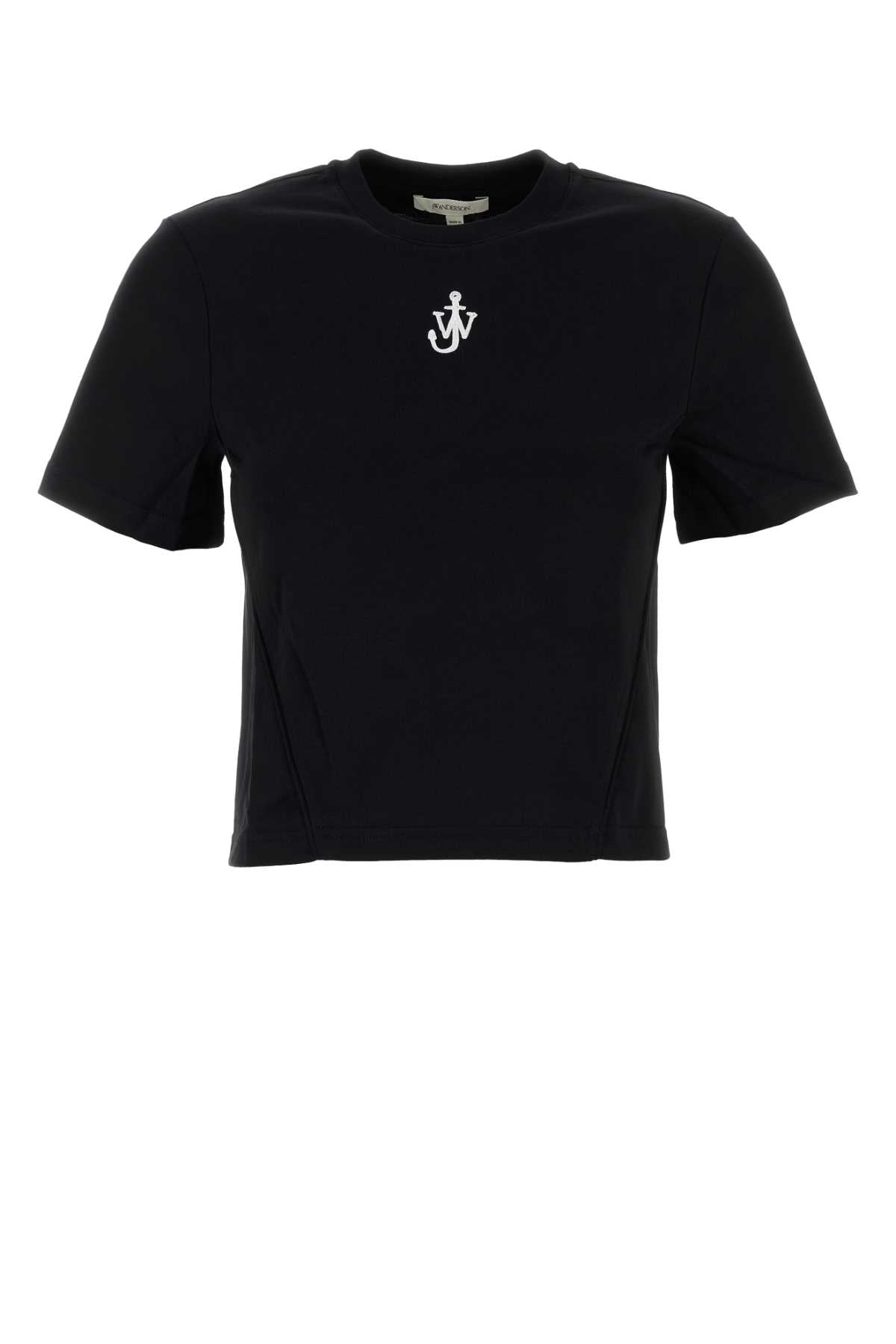 JW ANDERSON Women's Panelled Cropped T-Shirt - ANCHOR Embroidered