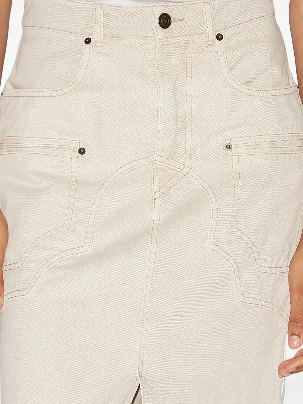 ISABEL MARANT Stitched Denim Midi Skirt