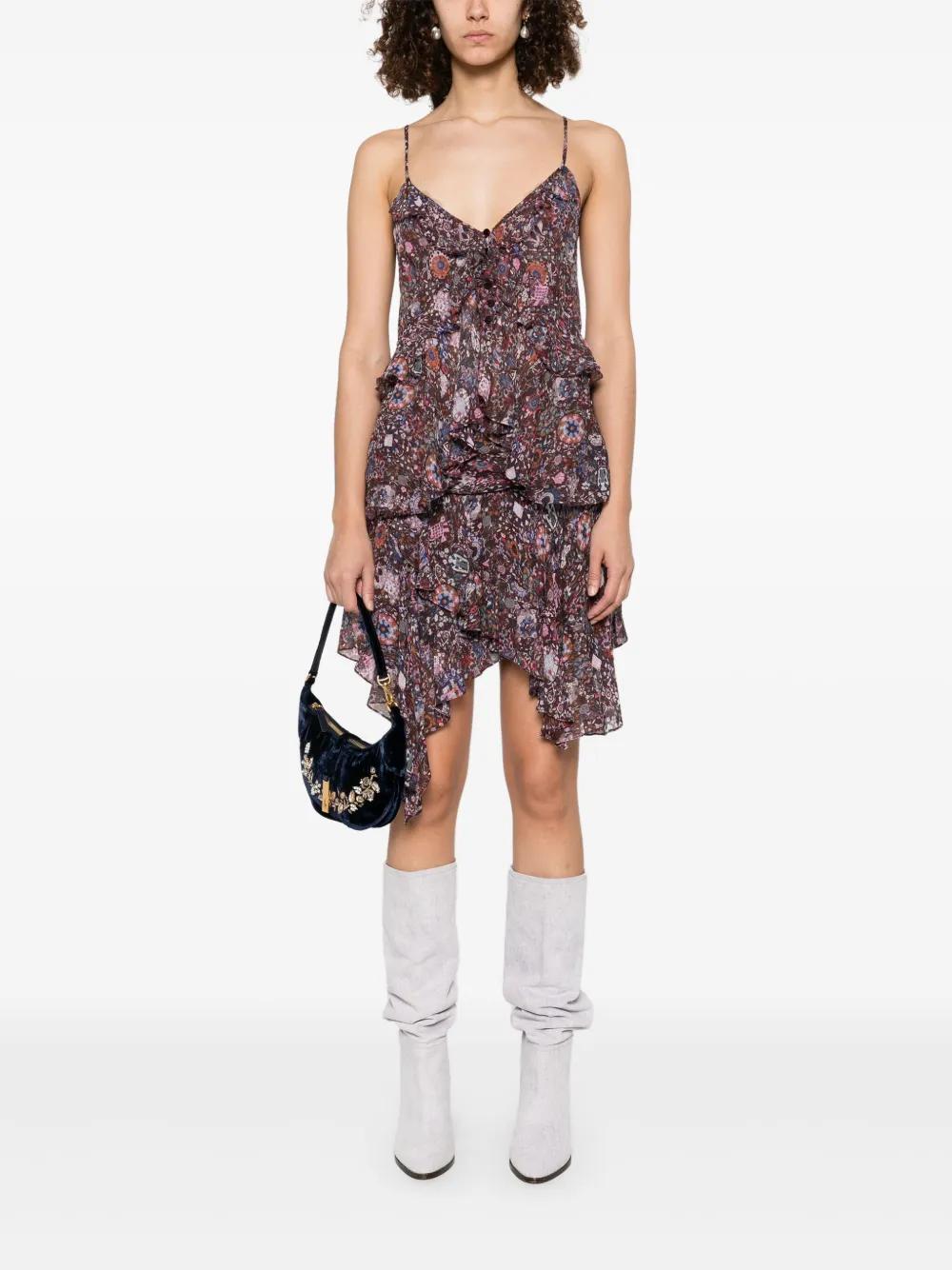 ISABEL MARANT ETOILE Frilly Mini Printed Skirt