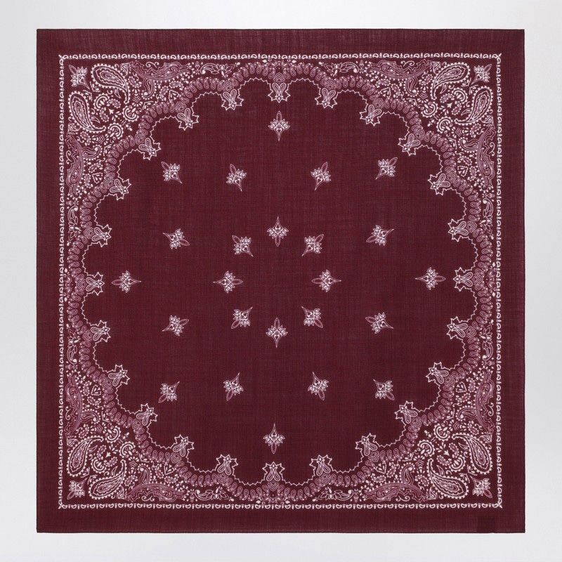 DESTIN Mini Paisley Print Wool Bandana Scarf for Men