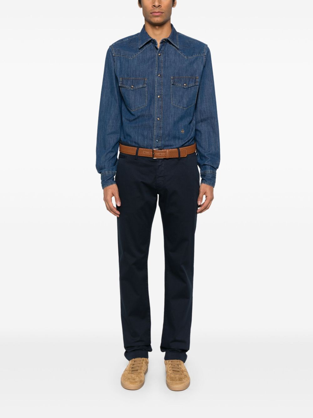 JACOB COHEN Cotton Western Shirt - Men’s Stylish Mini Fit