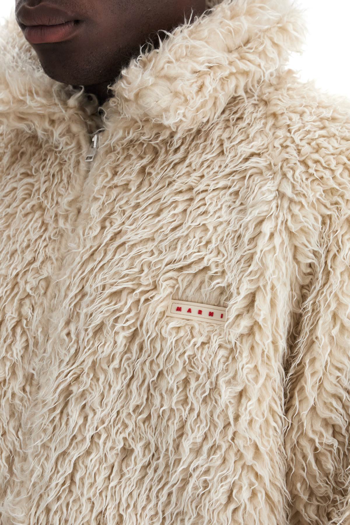 MARNI Men's Polyester Jacket - Artificial Fur