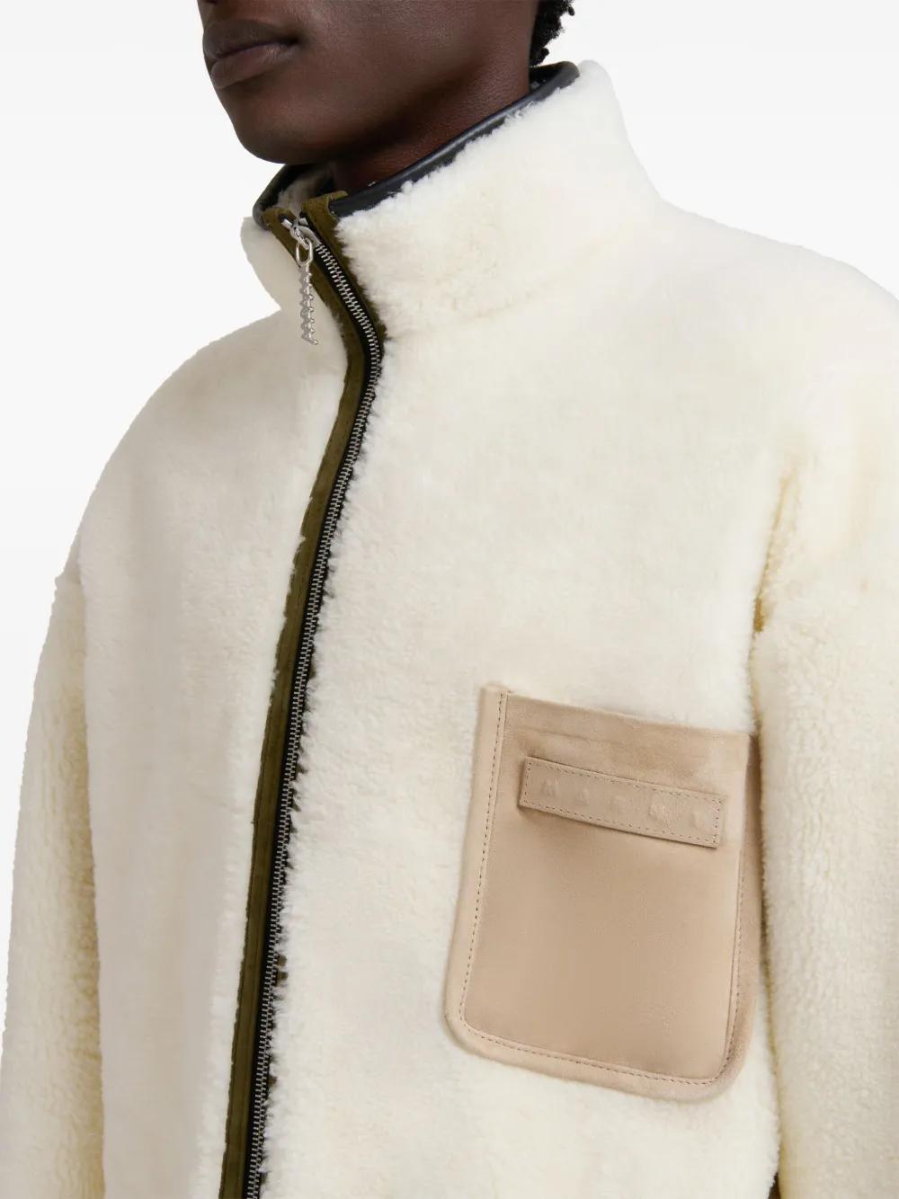 MARNI Fleece Bomber Jacket with Zip-Up Closure