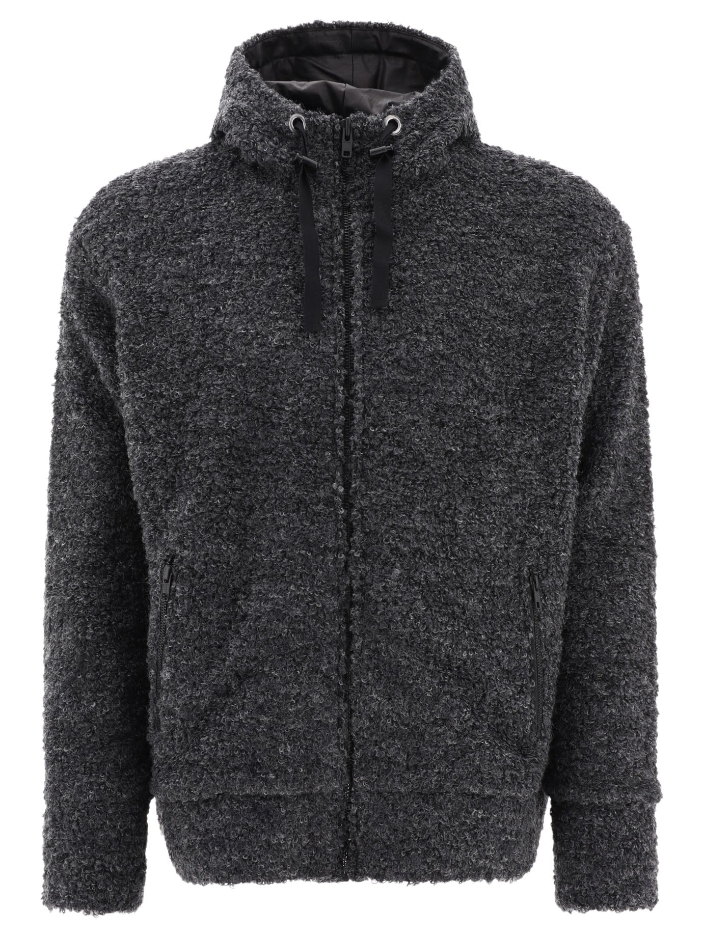 JUNYA WATANABE MAN Textured Drawstring Zipped Hoodie - Perfect for Layering