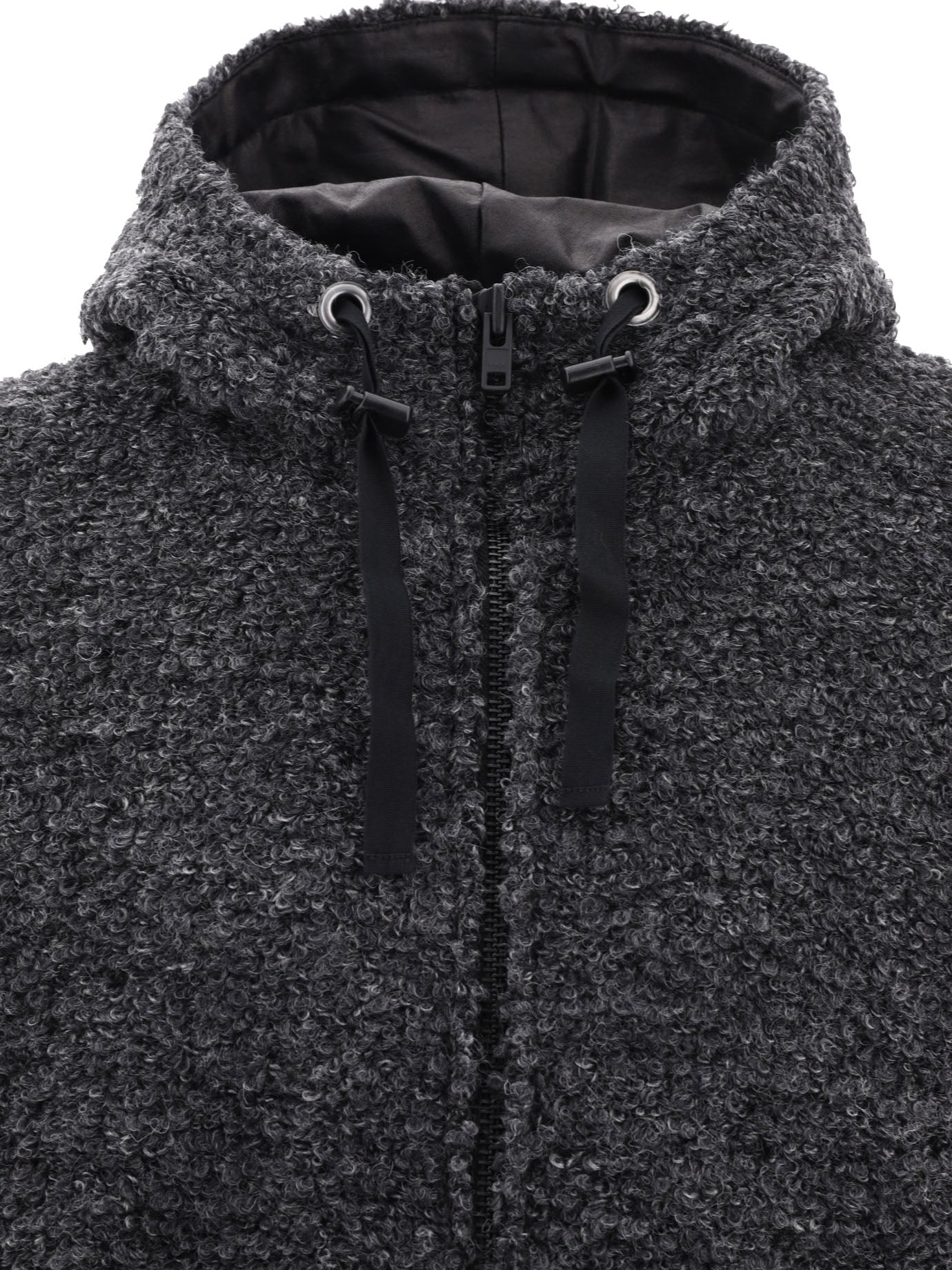 JUNYA WATANABE MAN Textured Drawstring Zipped Hoodie - Perfect for Layering