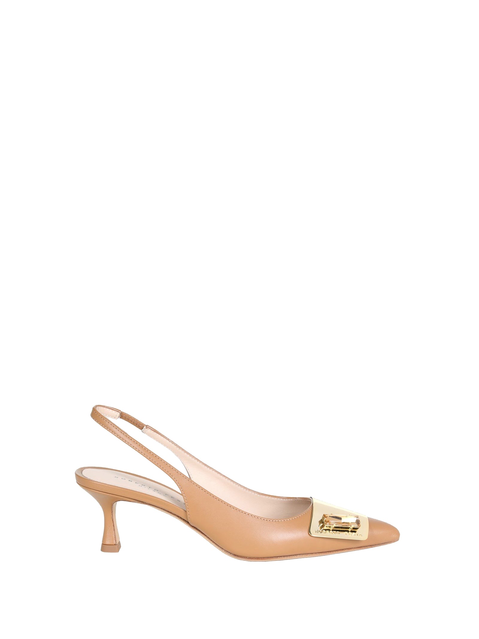 ROBERTO FESTA Chic Slingback Pumps with Statement Plaque Accessory