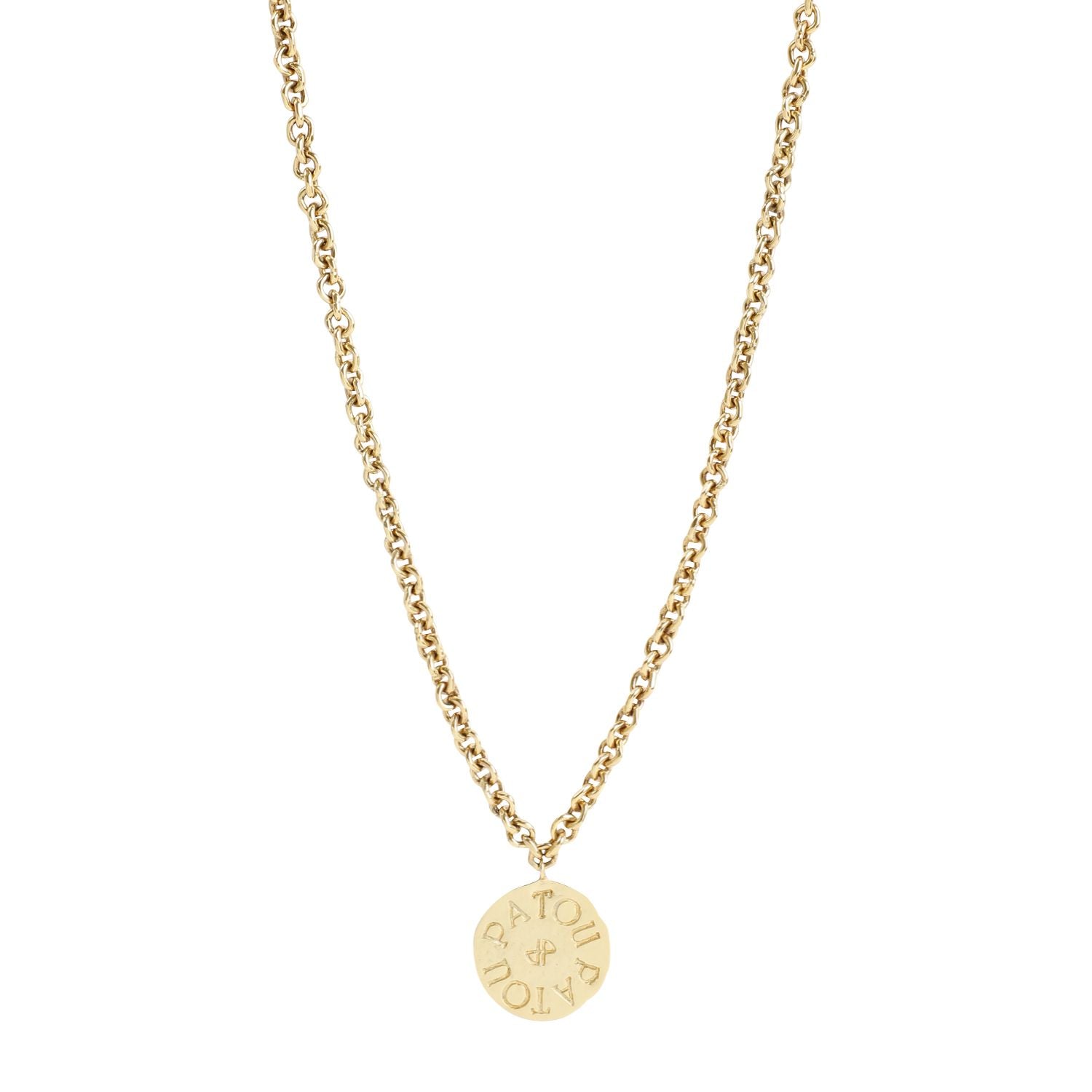 PATOU Mini Coin Pendant Gold-Plated Brass Necklace