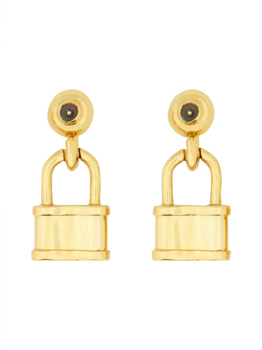 PATOU Mini Padlock Brass Earrings