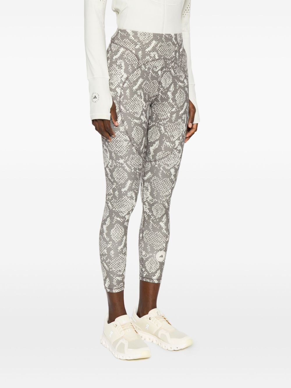 ADIDAS BY STELLA MCCARTNEY High Waist Snakeskin Print Leggings - Ankle Length