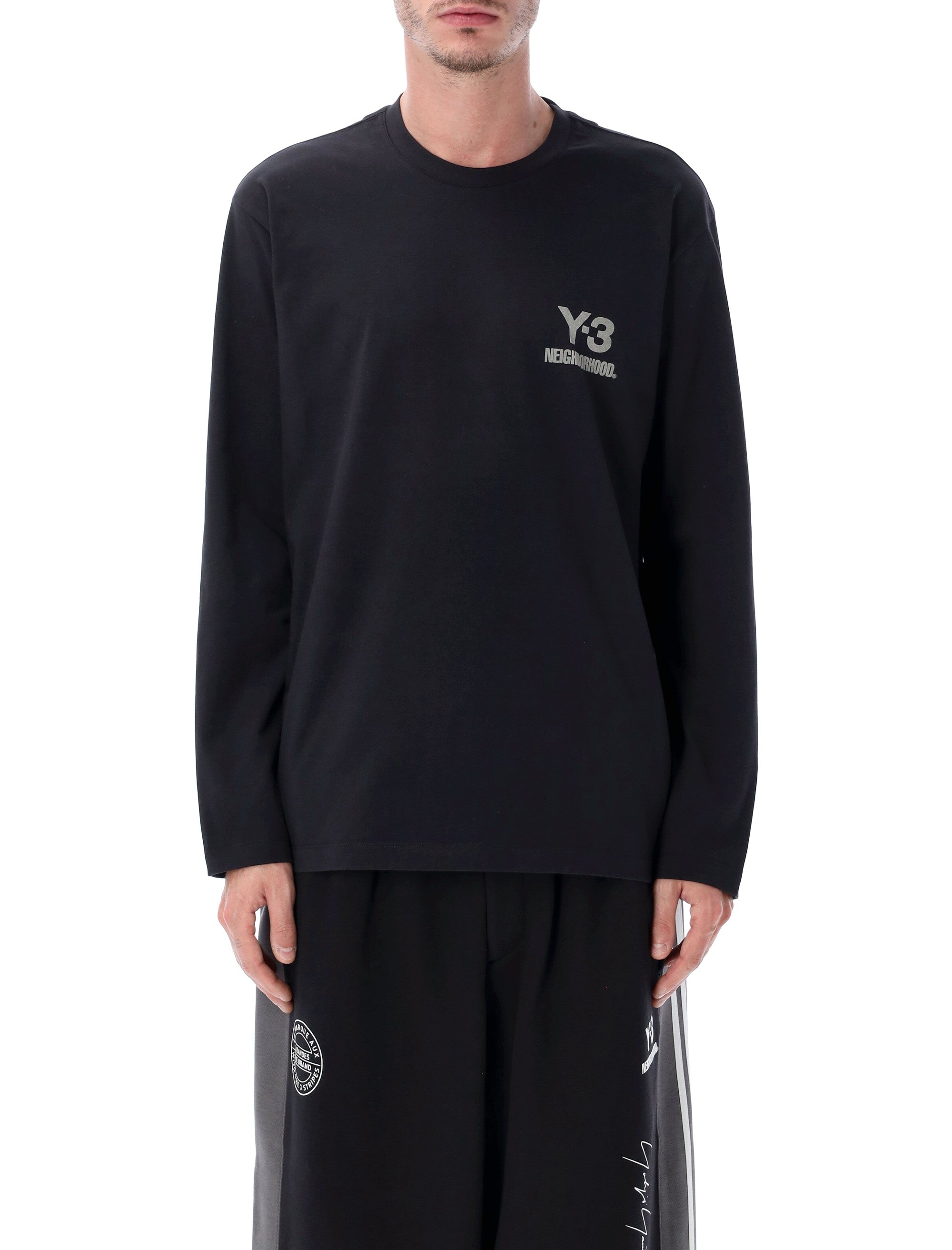 Y-3 X NEIGHBORHOOD Men's Long Sleeve Relaxed Fit T-Shirt - Black