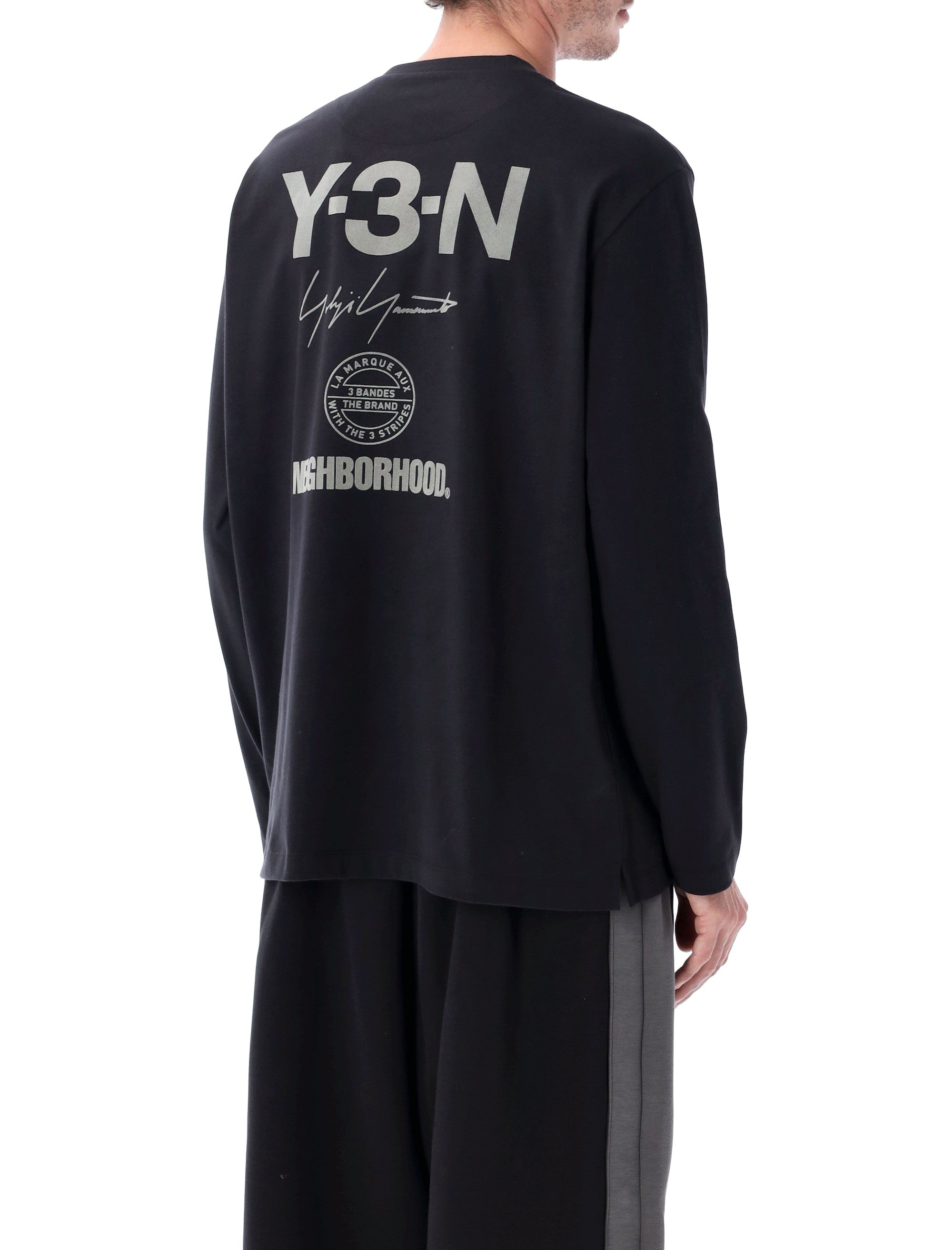 Y-3 X NEIGHBORHOOD Men's Long Sleeve Relaxed Fit T-Shirt - Black