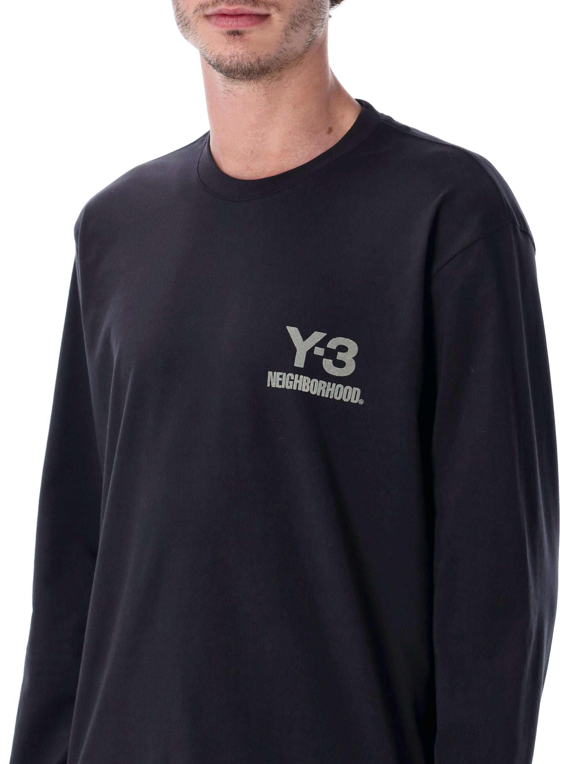 Y-3 X NEIGHBORHOOD Men's Long Sleeve Relaxed Fit T-Shirt - Black