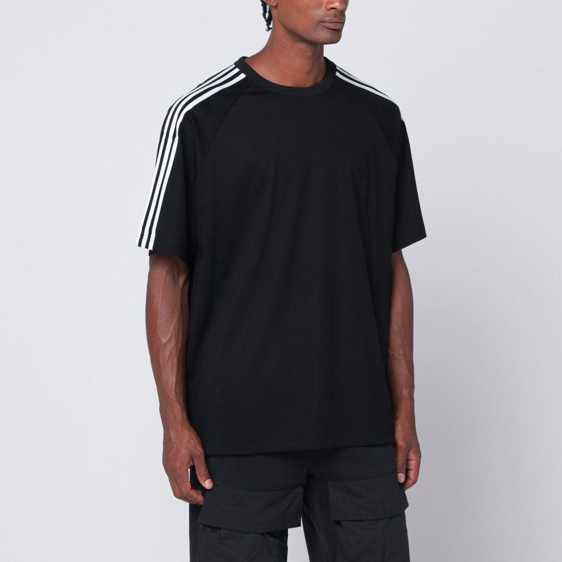 Y-3 Wool Blend T-Shirt with Ribbed Crew Neck for Men