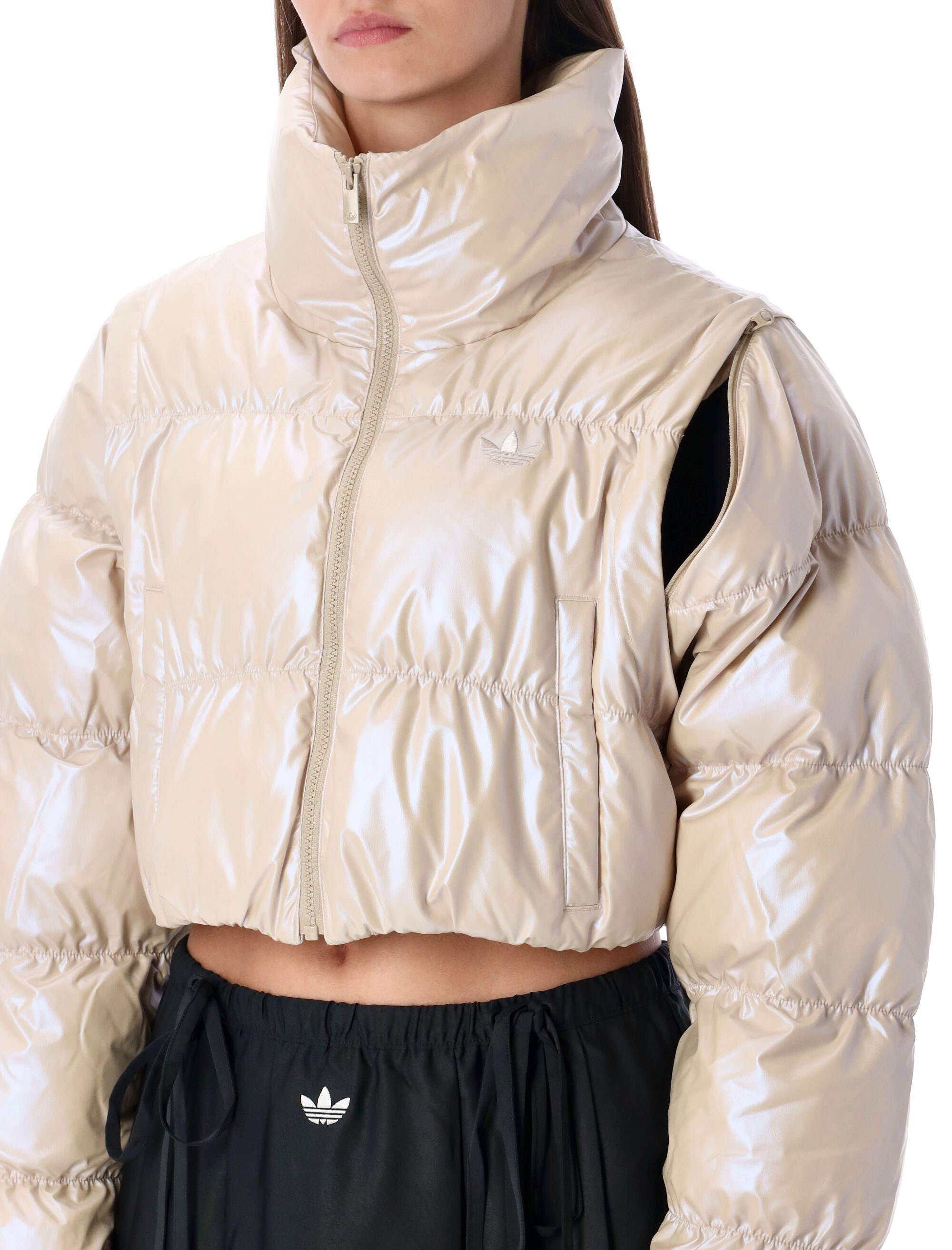 ADIDAS ORIGINALS Glossy Cropped Puffer Jacket - Mini Fit