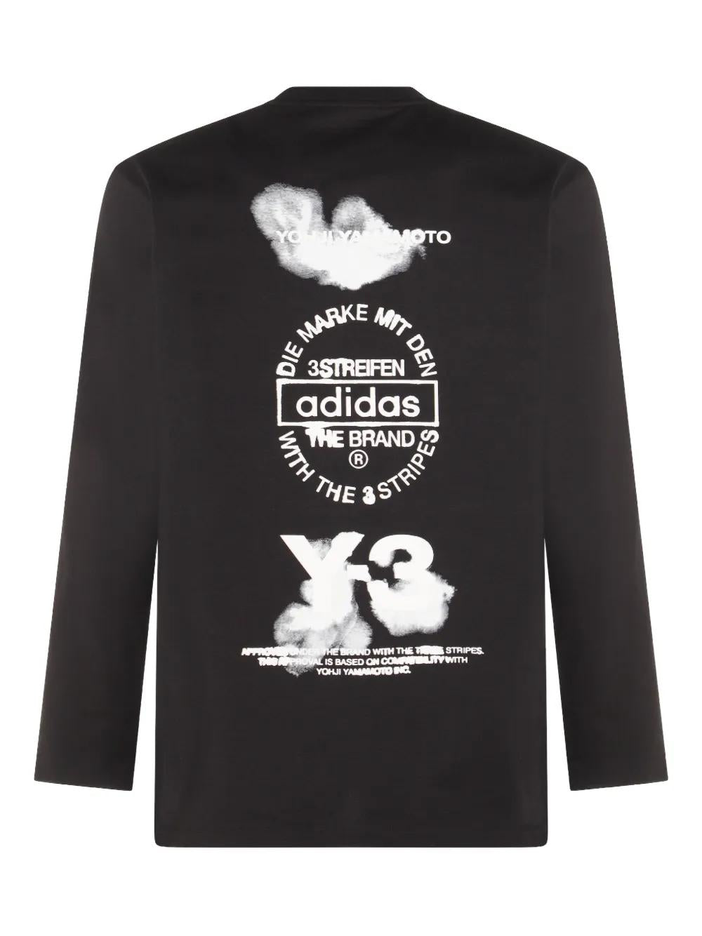 Y-3 Long Sleeve Logo Cotton T-Shirt