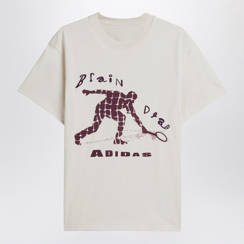 ADIDAS ORIGINALS Ivory Cotton Logo T-Shirt for Men