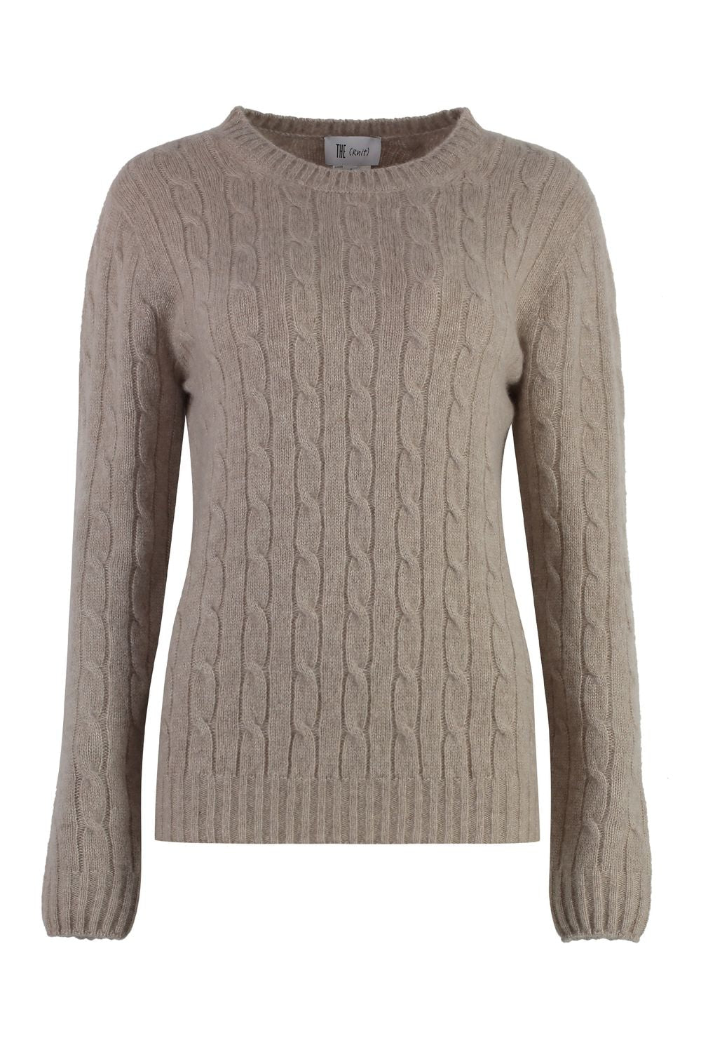 THE (ALPHABET) Elegant Cable-Knit Cashmere and Silk Blend Sweater