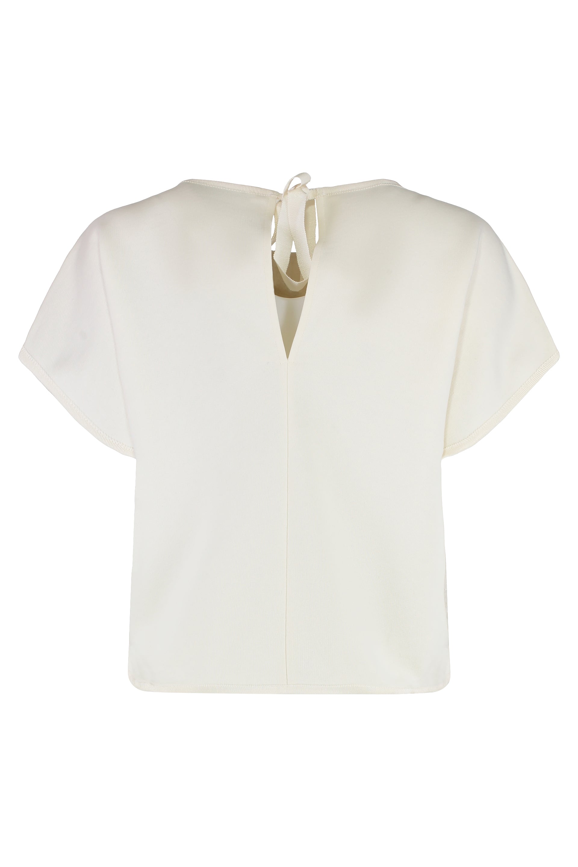 MONCLER Cotton Crew-Neck T-Shirt with Bow Detail