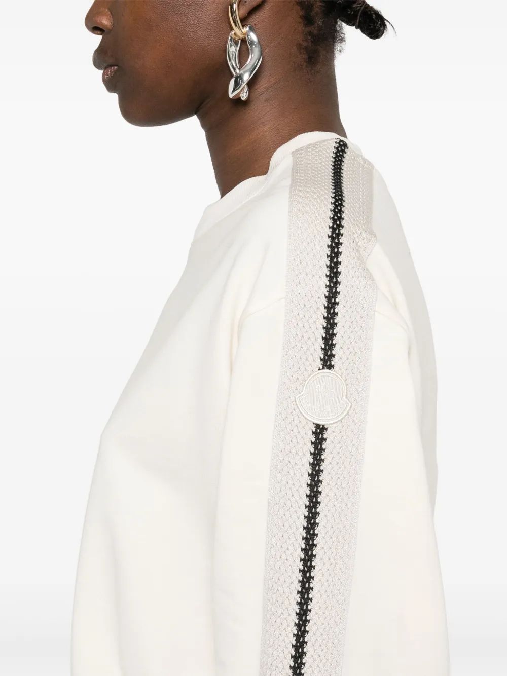 MONCLER Natural Plush Two-Tone Knit Band Women’s Top