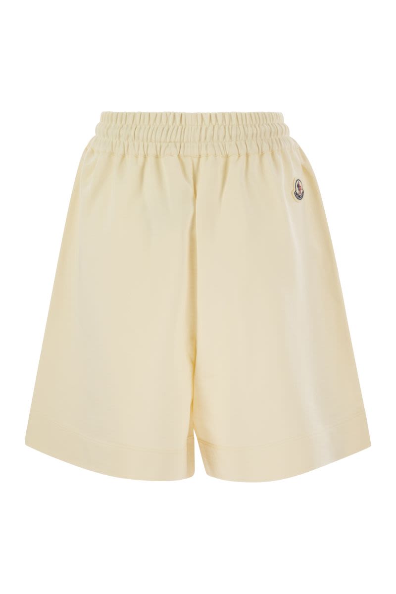 MONCLER Relaxed Cotton Shorts with Logo Patch for Women