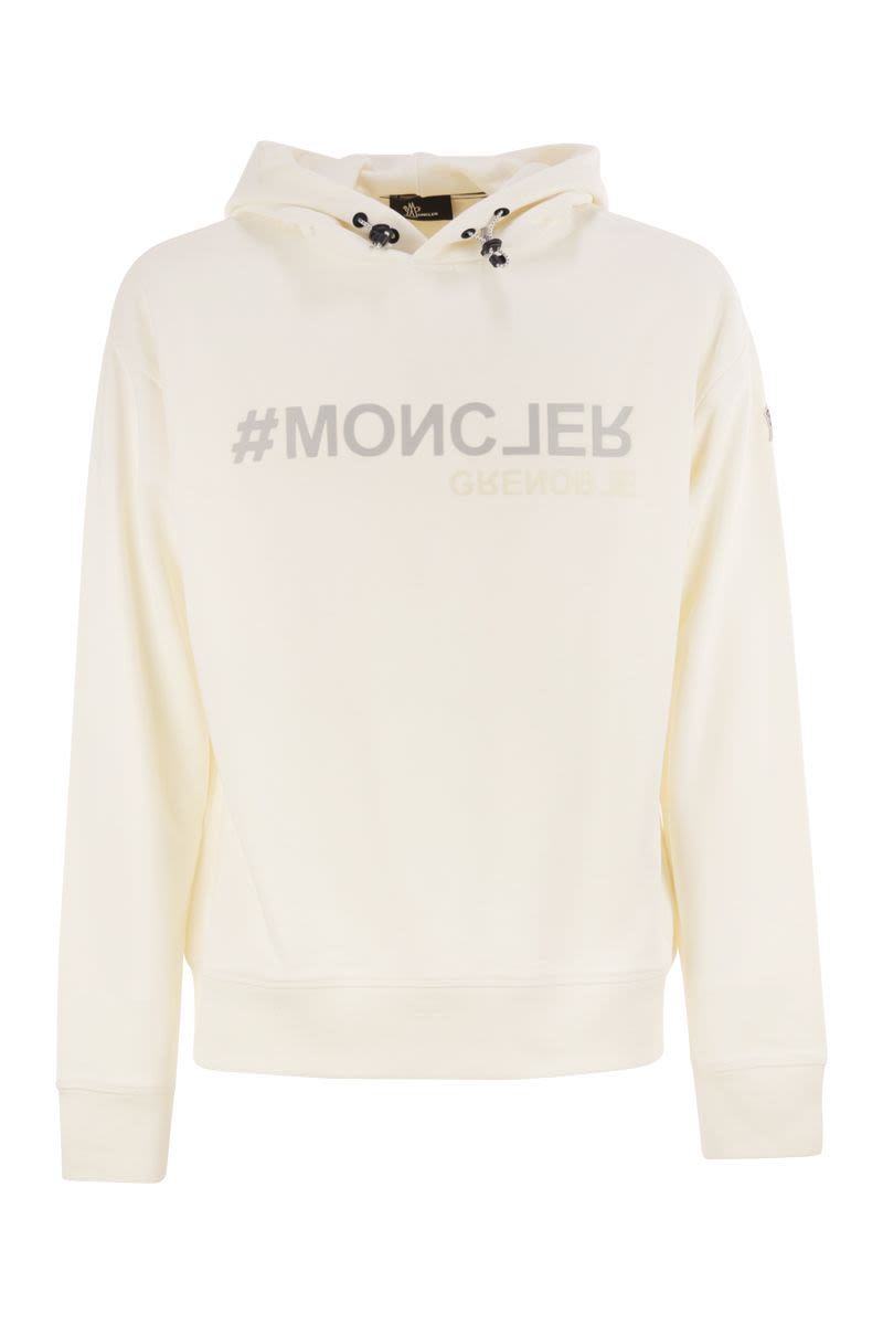 MONCLER GRENOBLE Logo Cotton Hoodie for Active Men