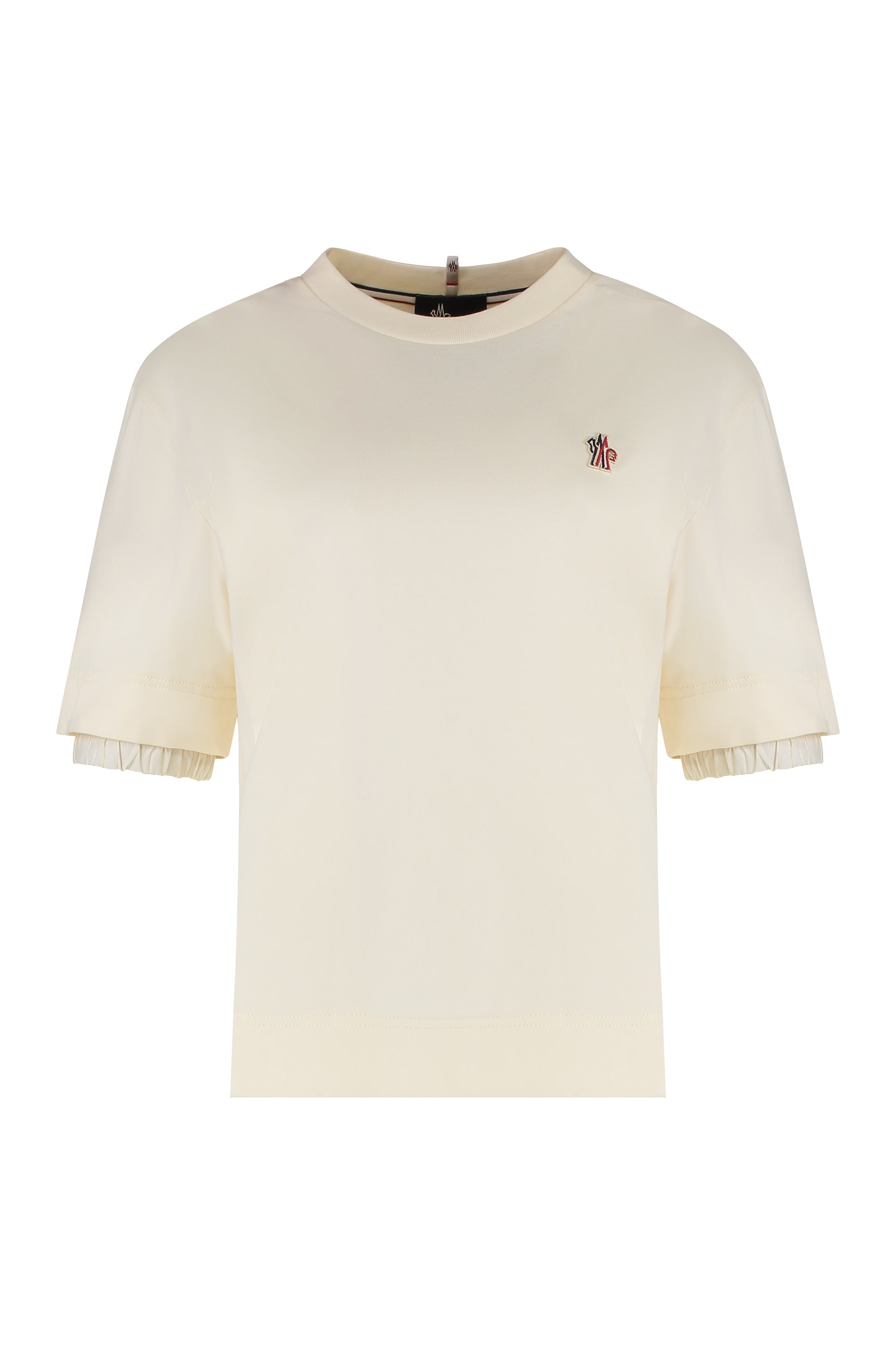 Moncler Grenoble Stretch Cotton T-Shirt with Logo Patch for Women