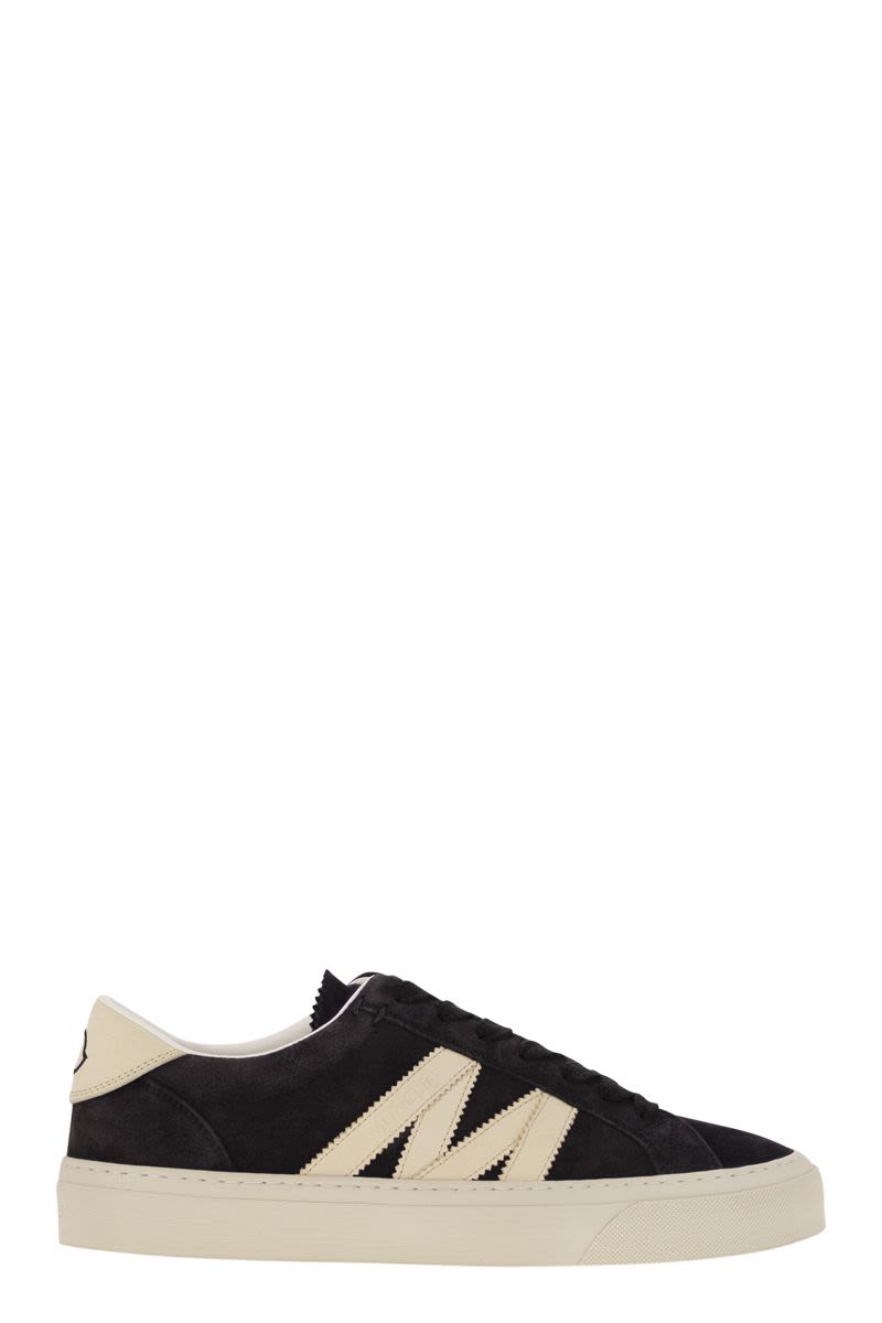 MONCLER Luxury Suede and Nubuck Low Lace-Up Trainers