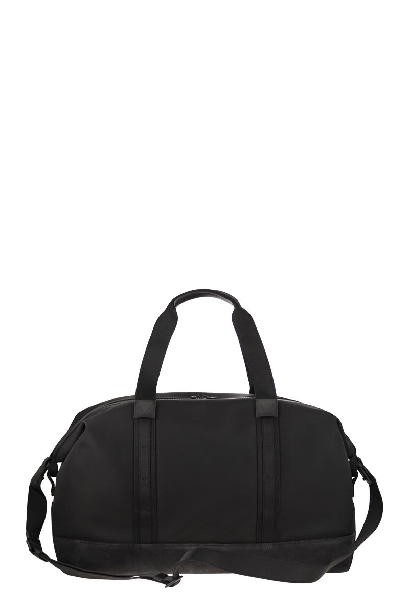 MONCLER Water-Repellent Tech Duffle Handbag with Leather Trim - 53x30x19 CM