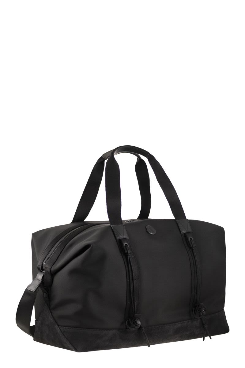 MONCLER Water-Repellent Tech Duffle Handbag with Leather Trim - 53x30x19 CM