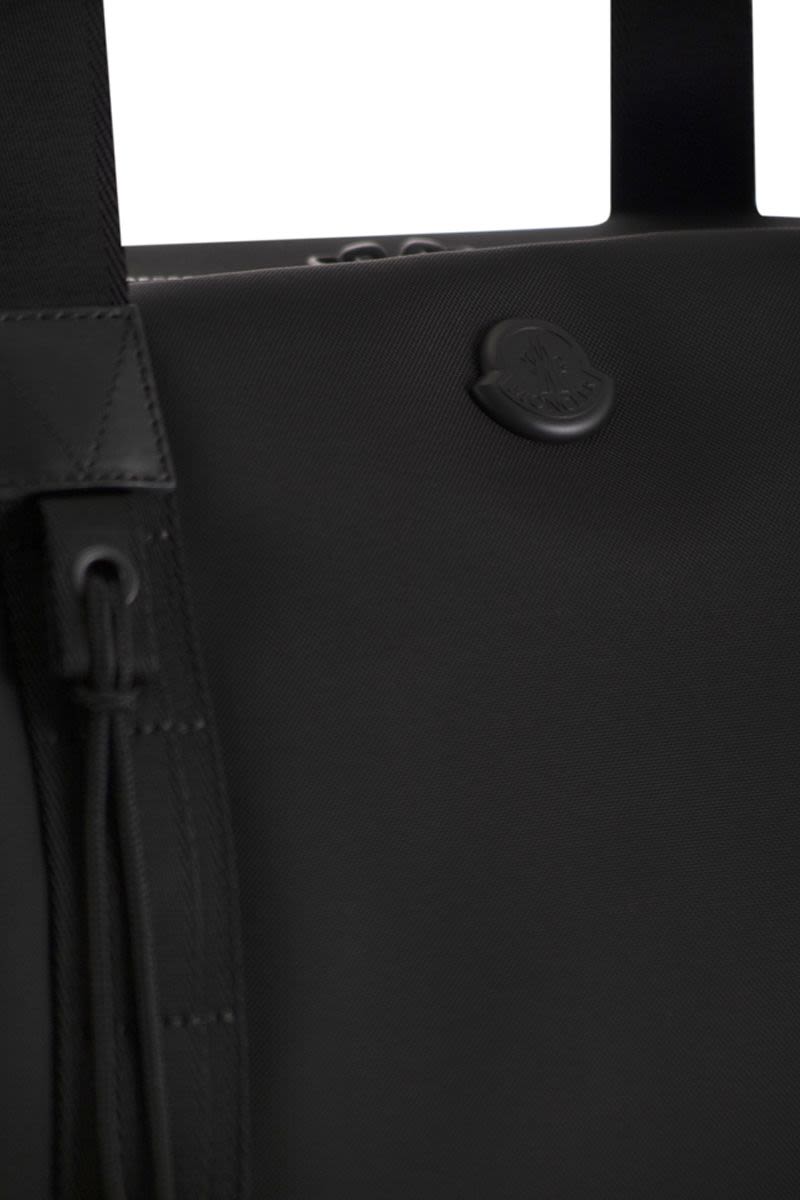 MONCLER Water-Repellent Tech Duffle Handbag with Leather Trim - 53x30x19 CM