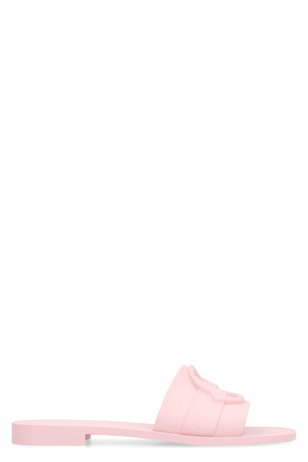 MONCLER Round Toeline Mini Rubber Slide Sandals