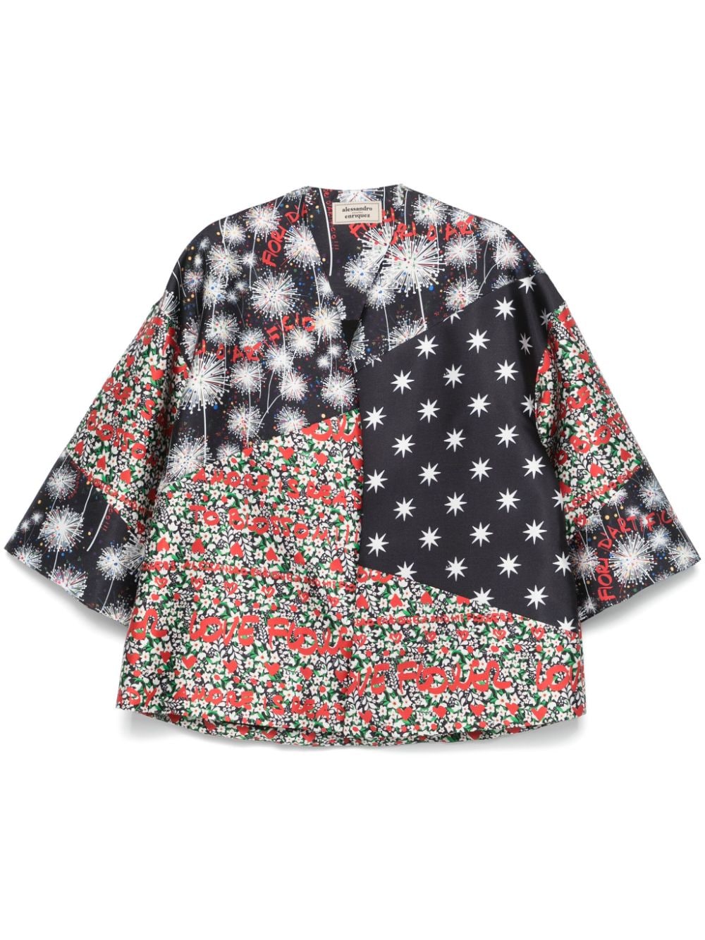 ALESSANDRO ENRIQUEZ Printed Kimono for Women - Mini Style