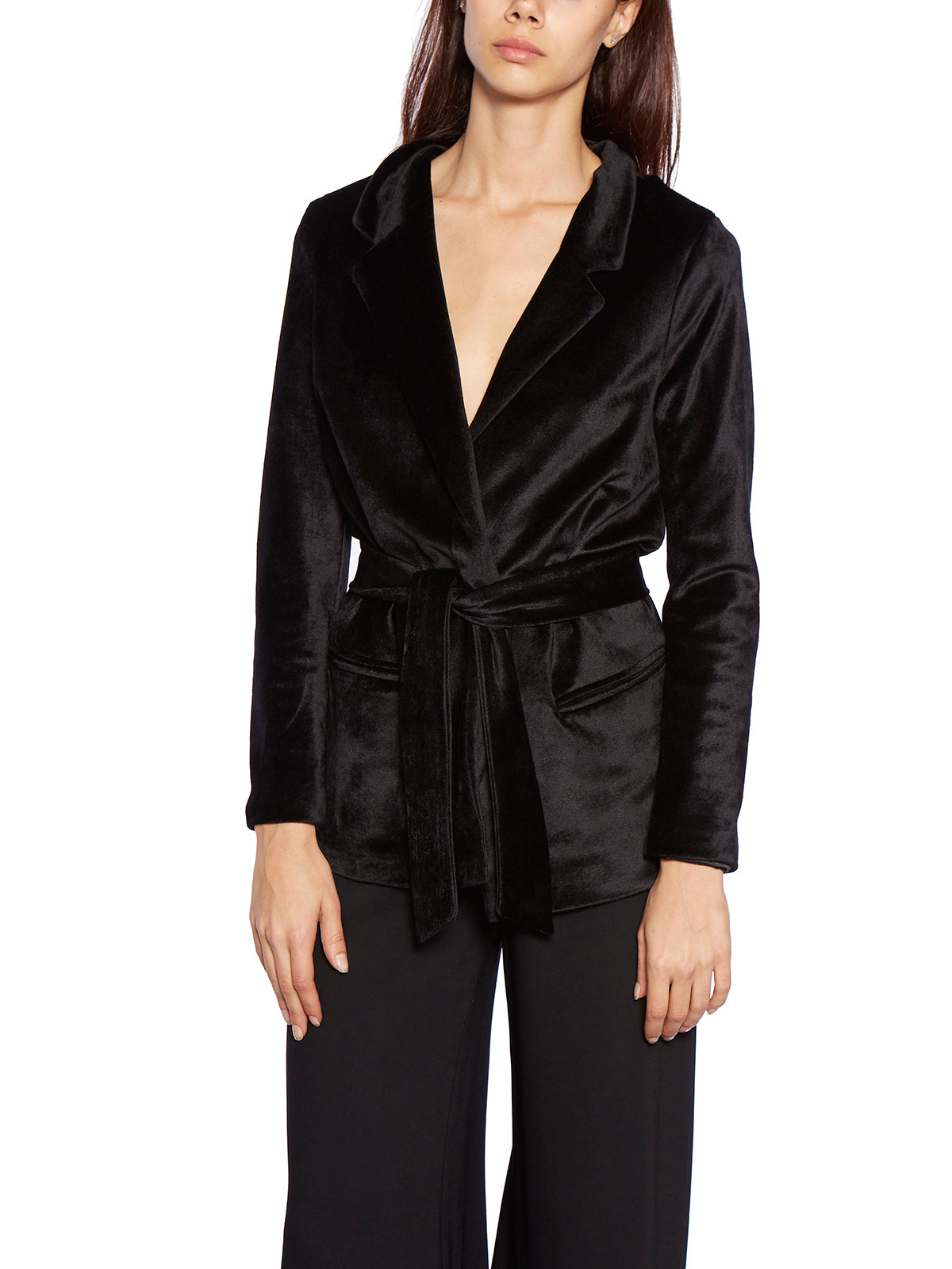 ANDREA YA'AQOV Mini Jacket with Chenille Belt - Size S