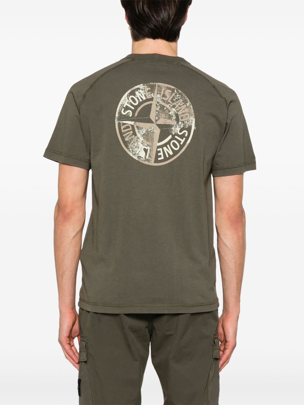 STONE ISLAND Signature Compass Motif Crew Neck Short Sleeve T-Shirt - Size S