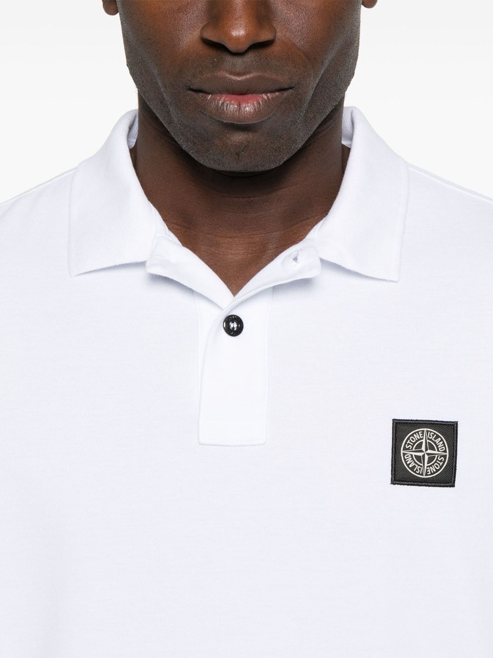 STONE ISLAND Logo Cotton Polo Shirt for Men - SS25