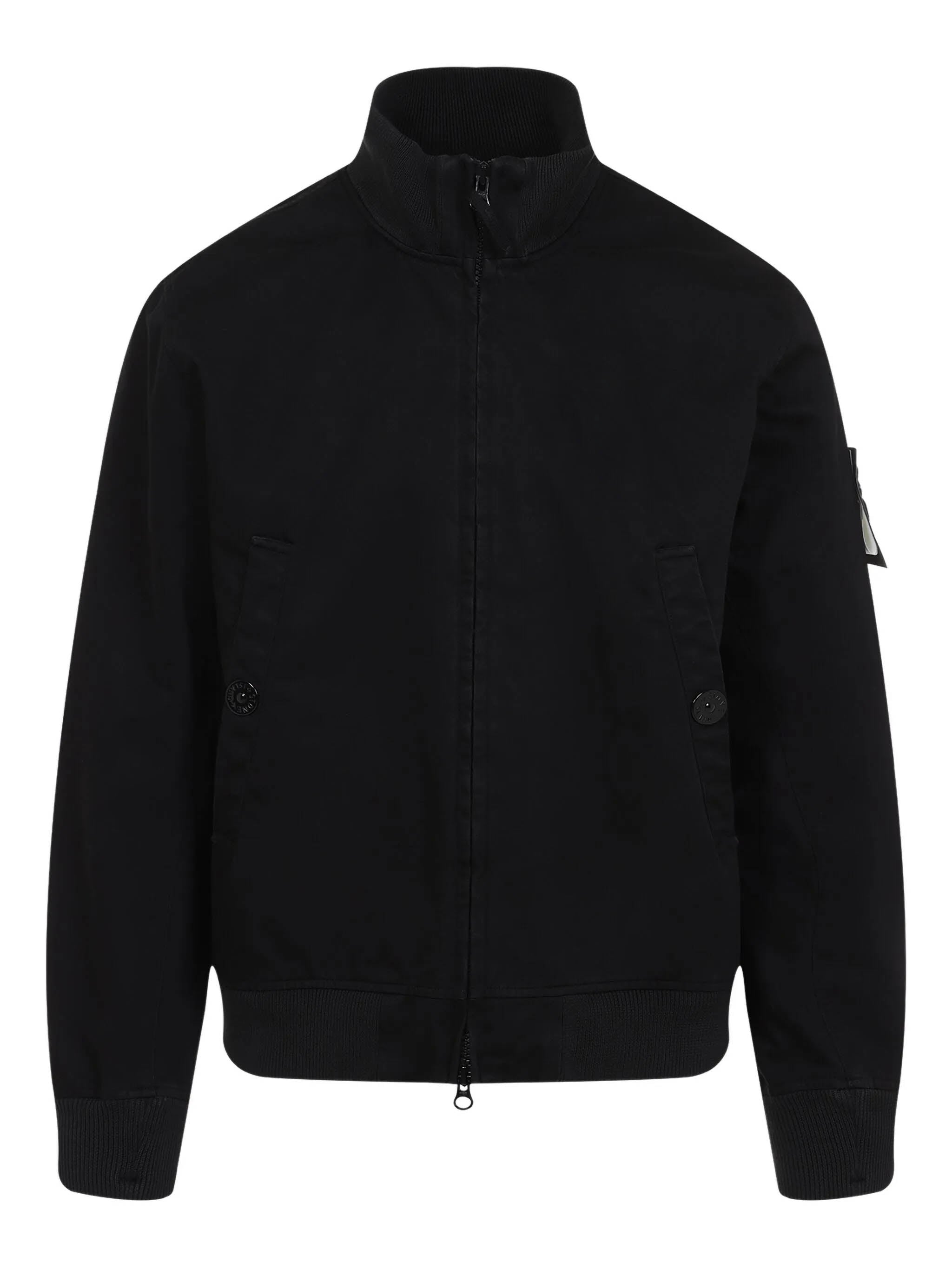 STONE ISLAND Men's Mini Bomber Jacket with Ribbed Collar and Snap Pockets