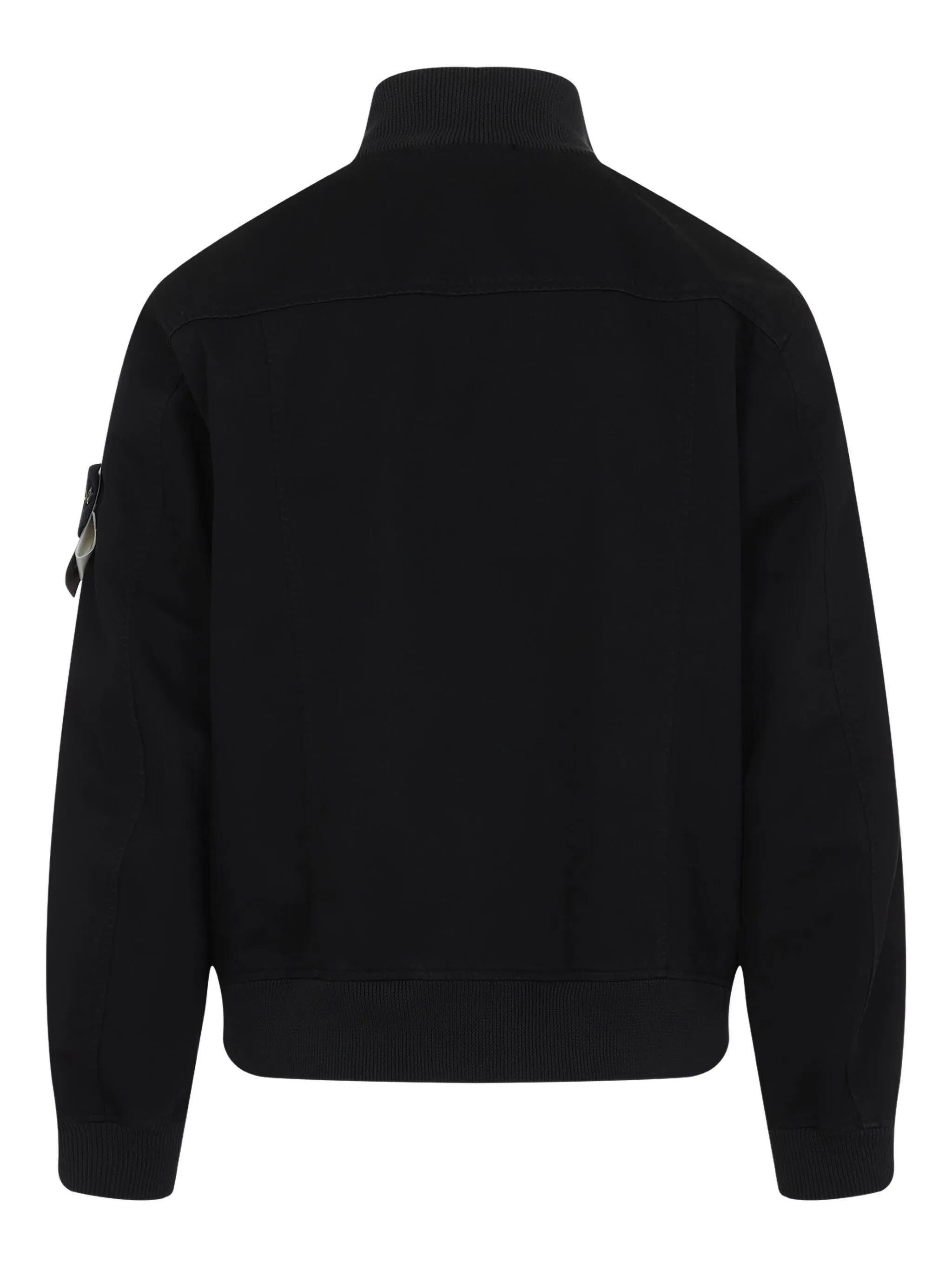 STONE ISLAND Men's Mini Bomber Jacket with Ribbed Collar and Snap Pockets