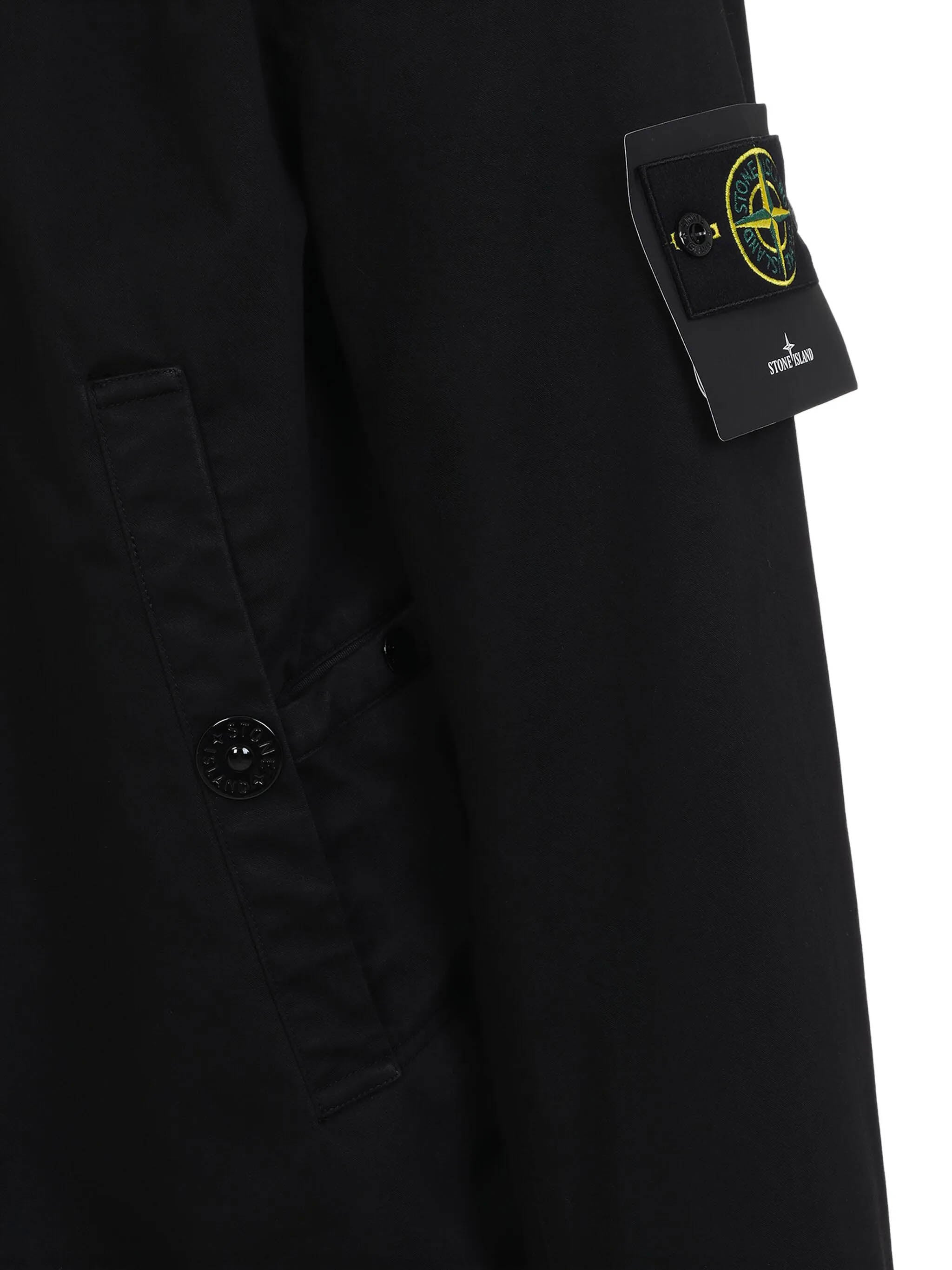 STONE ISLAND Men's Mini Bomber Jacket with Ribbed Collar and Snap Pockets