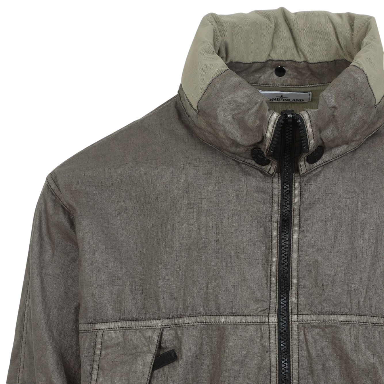 STONE ISLAND Military Green Linen Jacket for Men - SS25