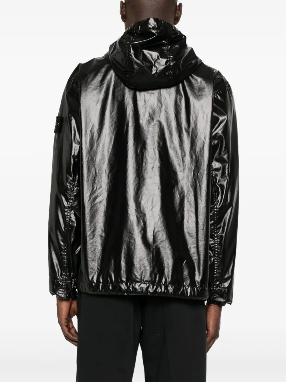 STONE ISLAND Ultra-Light Cotton Laminated Hooded Padded Jacket
