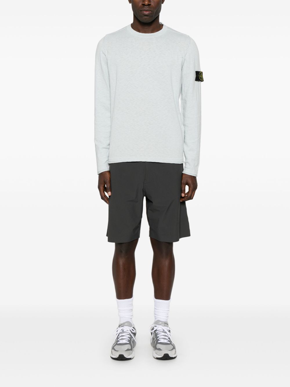 STONE ISLAND Logo Cotton Crewneck Sweater - Men's