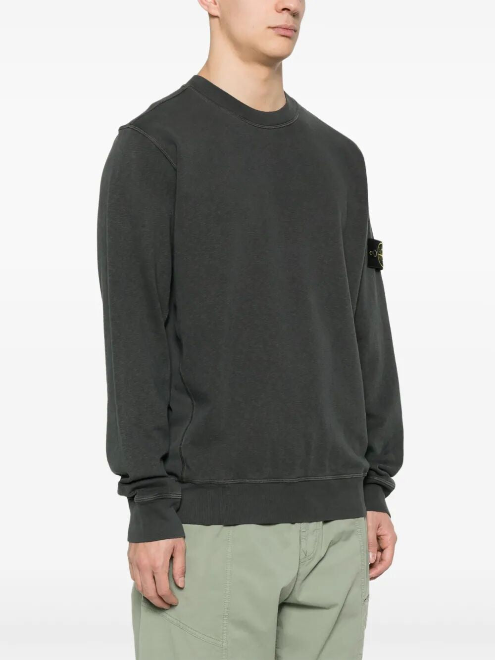 STONE ISLAND Vintage-Inspired Fleece Old Effect Sweatshirt - Regular Fit