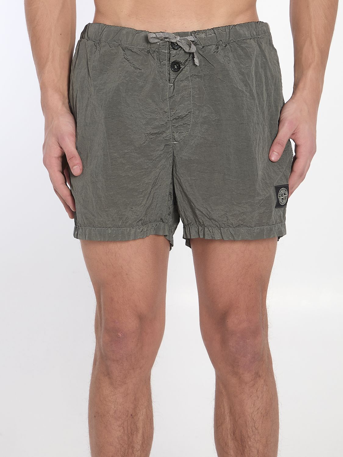STONE ISLAND Essential Military Green Cargo Shorts for Men