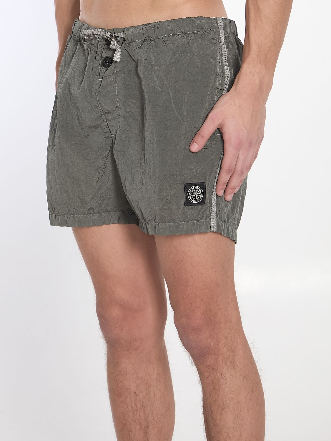 STONE ISLAND Essential Military Green Cargo Shorts for Men